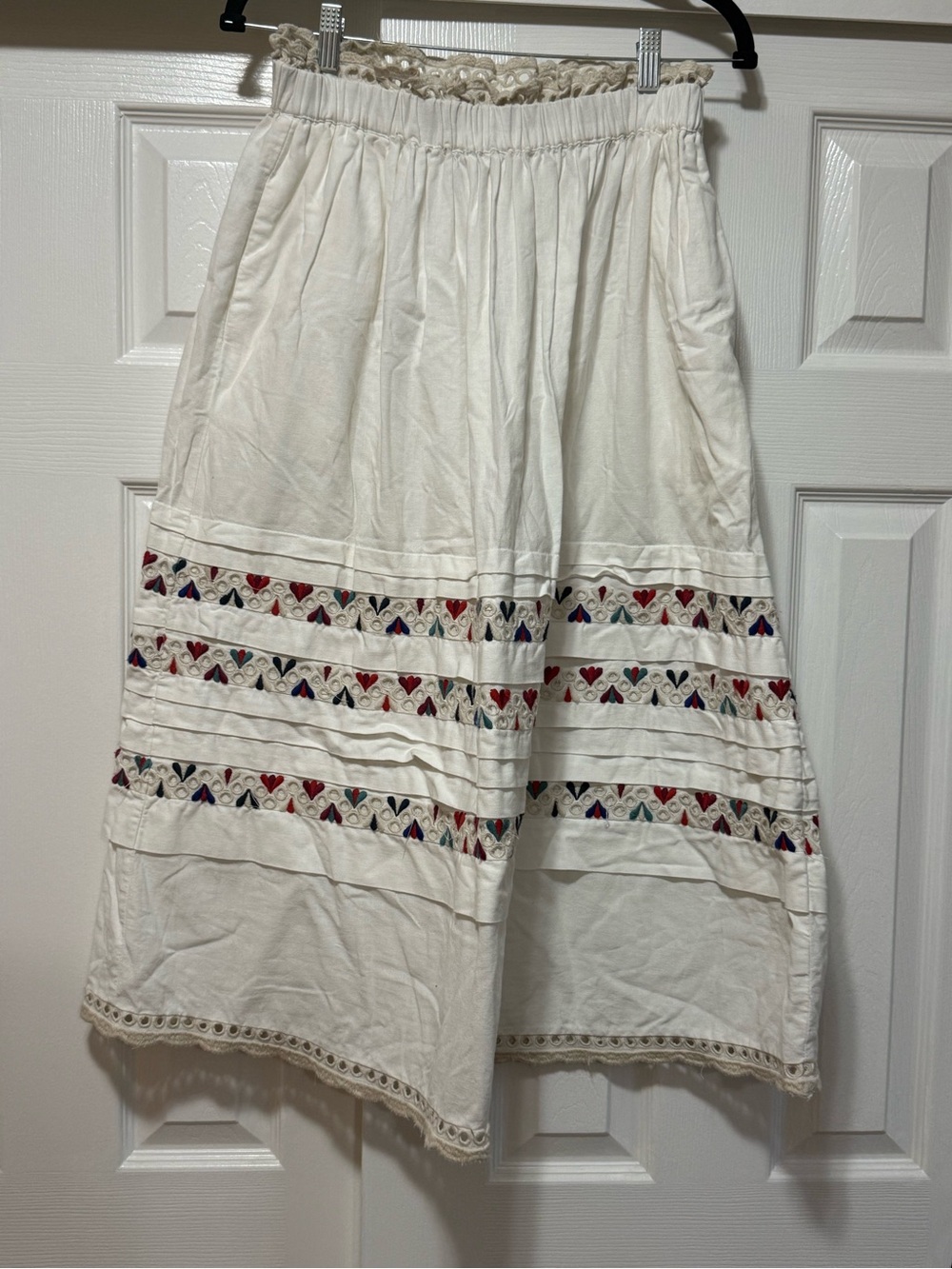 Sea New York Embroidered Eyelet Midi Skirt Ivory Size M